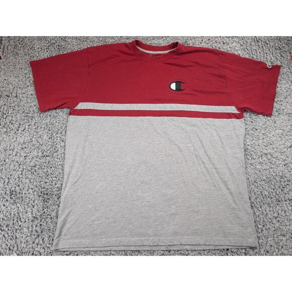 Champion Shirt Men 4XL XXXXL Red Gray Athleisure Casual Lounge Logo Tee Normcore - Picture 1 of 6